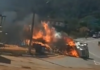 Caminhão, que transportava álcool, pega fogo após tombar em Ouro Preto; Veja vídeo