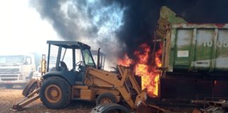 Itabirito: grande incêndio em mata de Acuruí atinge maquinário da Emterpel; VEJA FOTOS