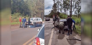 Acidentes na BR-356, Itabirito: mulher dorme ao volante e capota veículo; moto e carro colidem