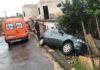 Itabirito: Motorista perde controle e carro cai em vala no bairro Itaubira; veja fotos