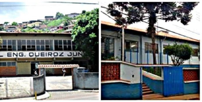 Industrial e Intendente: duas escolas estaduais de Itabirito. Fotos - Reproduções