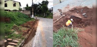 Itabirito: Reparo na rede de distribuição de água do Agostinho Rodrigues; bueiros são limpos no PA