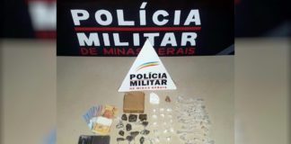 Itabirito: Em ponto de ônibus do S. Rita, PM prende suspeito de tráfico de cocaína, maconha e crack