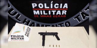 Após denúncias, PM encontra submetralhadora artesanal em matagal, em Mariana