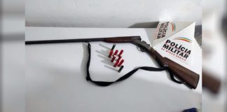 Mariana: Após ameaçar de morte a própria família, pai é preso pelo porte ilegal de uma escopeta