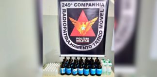 Itabirito: PM prende suspeito de tráfico e apreende 41 frascos de loló e 21 litros de clorofórmio