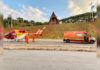 BR-356: Motociclista é levado de helicóptero ao João XXIII após acidente no acesso 2 de Itabirito Minutos antes de o motociclista ser colocado na aeronave. Foto - Brigada Municipal de Itabirito