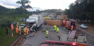 BR-040, Congonhas: motorista morre em acidente envolvendo 2 caminhões e 1 carro; VEJA FOTOS