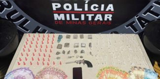 Itabirito: Jovem de 18 anos é preso com 102 pedras de crack, 50 pinos de cocaína e 1 garrucha