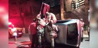 Itabirito: motorista bebe, tomba o carro em acidente e acaba na delegacia levado pela GM