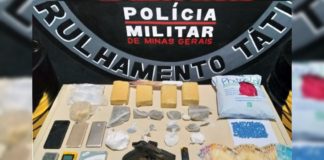 Ouro Preto: PM apreende 114 comprimidos de ecstasy, pistola 9 mm, barras de maconha e crack