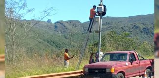 Radar de velocidade volta a ser instalado na BR-356, Serra da Santa, em Itabirito