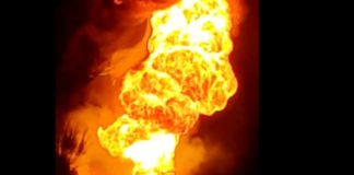 Ponte Nova: carreta, que transportava combustível, pega fogo; chamas chegam a 30 m; veja vídeo