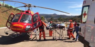 Itabirito: homem de 68 anos cai de 6 metros de altura e é levado de helicóptero para o João XXIII