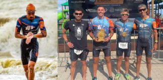 Campeão brasileiro de prova de triathlon na BA é de Itabirito; 4 atletas classificados para o mundial Campeão brasileiro (à esquerda) e Equipe ITT, classificada para mundial. Foto - Divulgação