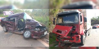 Itabirito, BR-356: acidente entre caminhão e carro com família deixa pai e mãe em estado grave Acidente grave na BR-356, em Itabirito. Foto enviada ao Radar via WhatsApp
