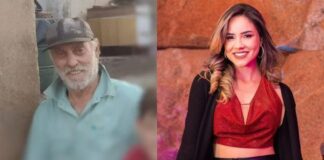 Itabirito: atropelamento que matou Agostinho Ascenção (de 86 anos) ganha repercussão estadual Vítima (senhor Agostinho) e cantora que o atropelou (Júlia Reis). Fotos - Reproduções