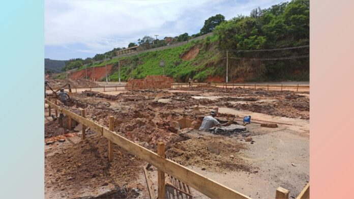 Obras na área do Julifest. Foto - Prefeitura de Itabirito