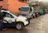 GM apreende cinco caminhões suspeitos de extração ilegal de minério, em Itabirito