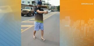 Assassinato no Bela Vista, em Itabirito: Paraíba é ouvido pela Polícia Civil, mas não está preso Um vídeo, divulgado pela Record TV Minas, mostra Paraíba efetuando os disparos. Foto - Reprodução