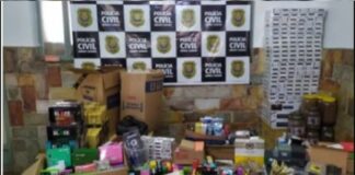 Mariana: PC apreende 400 cigarros eletrônicos e mais de 300 caixas de cigarros contrabandeados Materiais apreendidos em Mariana. Foto - Polícia Civil de MG