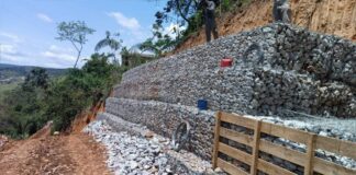Impactos da enchente em Itabirito: “obras de contenção são intensificadas”, afirma Prefeitura Obra em Itabirito. Foto - Prefeitura