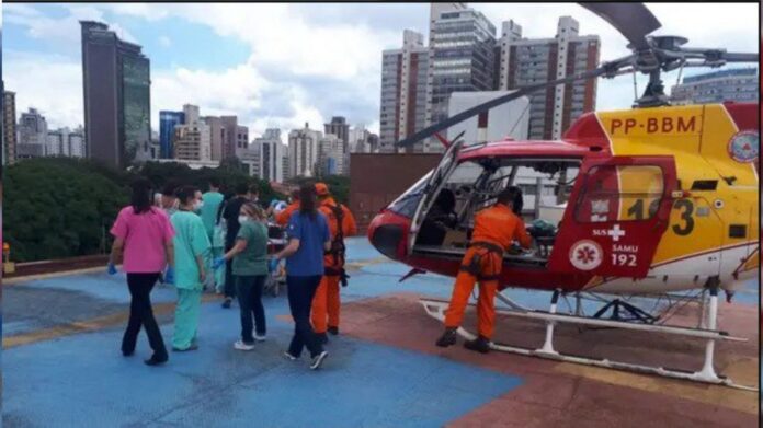 O menino foi levado para o Hospital João XXIII em BH. Foto - CBMMG