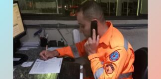 Por chamada de vídeo, bombeiro salva idosa engasgada com carne, em São João del-Rei Cabo Sena do Corpo de Bombeiros atendendo no 193. Foto - CBMMG