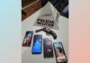 Itabirito: sujeito armado rouba 4 celulares em evento de jovens no bairro Boa Viagem, mas acaba preso Aparelhos recuperados pelos militares. Foto - PMMG