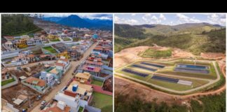 Mariana: veja como está ficando o novo distrito de Bento Rodrigues; ETE local está concluída Parte do Novo Bento Rodrigues e Estação de Tratamento de Esgoto local, que está pronta. Fotos - Guilherme Guedes -Luan Guedes - Coletivo É