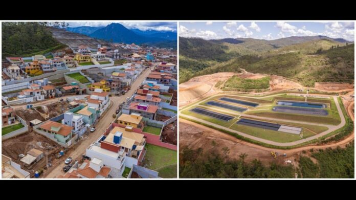 Parte do Novo Bento Rodrigues e Estação de Tratamento de Esgoto local, que está pronta. Fotos - Guilherme Guedes -Luan Guedes - Coletivo É