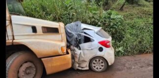 Congonhas: acidente, na MG-30, entre carreta e carro mata servidora da Câmara de Ouro Branco Grave acidente na MG-30 mata motorista. Foto - CBMMG