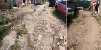 Itabirito: moradores do Country denunciam rua em situação calamitosa; veja vídeo Moradores querem medidas da Prefeitura de Itabirito - Foto: Reprodução