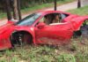Acidente destrói Ferrari na BR-040, em Nova Lima; veja fotos
