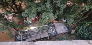 Zona da Mata (MG): ônibus com jovens jogadores de futebol cai de ponte na BR-116; 4 mortos; veja fotos Ônibus com time de futebol cai de ponte e deixa mortos e feridos na BR-116. Foto - CBMMG
