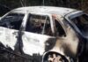 Mariana: após assaltar uma mulher, bandidos ateiam fogo na vítima Carro foi encontrado queimado pela Polícia Militar. Foto - reprodução