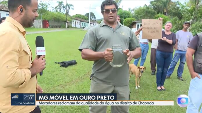 Água amarela: TV Globo, em subdistrito de Ouro Preto, mostra revolta com a Saneouro