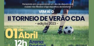 Prefeitura de Mariana apresenta o II Torneio de Verão do CDA II Torneio de Verão do CDA. Imagem - divulgação.