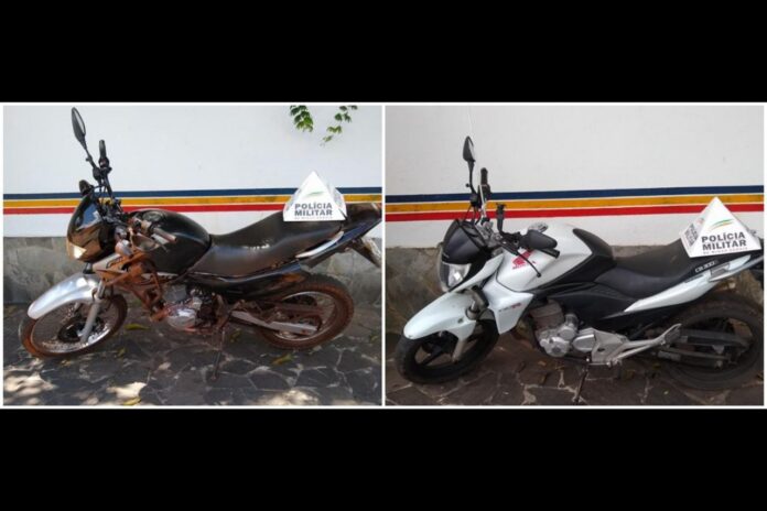 Em Itabirito, PM apreende 2 motos: 1 furtada em Contagem e outra usada para manobras perigosas
