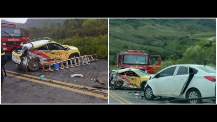 Ouro Preto: colisão entre veículos na MG-129 deixa 4 feridos; entre eles, 1 criança e 1 gestante