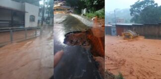Chuva aumenta cratera no Novo Itabirito; barro e pedras descem para a Rua da Carioca Chuva abre cratera no Novo Itabirito; barro e pedras descem para a Rua da Carioca