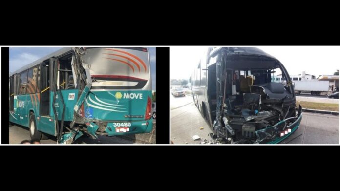 Ônibus se chocam em BH: 17 feridos, sendo 1 em estado grave