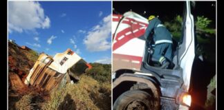 Conselheiro Lafaiete: motorista morre após carreta cair em ribanceira e capotar na MG-383 Conselheiro Lafaiete: motorista morre após carreta cair em ribanceira e capotar na MG-383