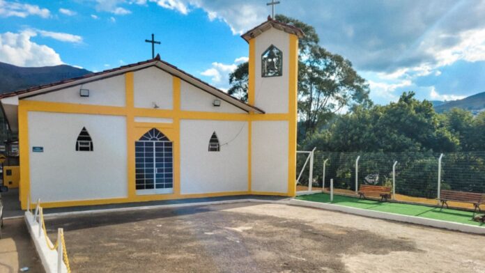 Capela Santo Antônio em Mariana é reformada. Foto - divulgação.