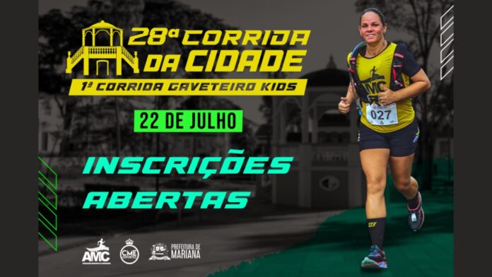 Inscrições para a 28ª Corrida da Cidade em Mariana