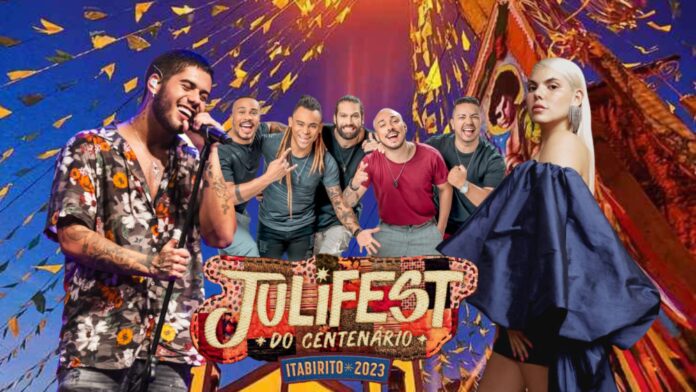 Zé Felipe, Akatu e Duda Beat são as atrações de sábado do Julifest 2023. Imagem - edição Radar Geral.