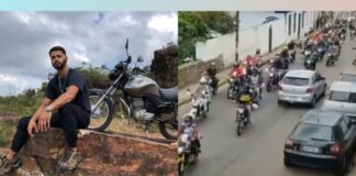Ouro Preto, em cortejo pelas ruas, homenageia o motoboy Joakas, que morreu em acidente Ouro Preto, em cortejo pelas ruas, homenageia o motoboy Joakas, que morreu em acidente