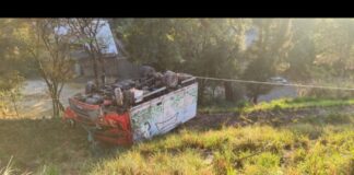 Motorista idoso morre após infartar e caminhão que conduzia cair em talude de 6 metros na BR-040 Motorista idoso morre após infartar e caminhão que conduzia cair em talude de 6 metros na BR-040