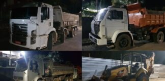 PM prende 4 suspeitos de envolvimento em roubo de minérios em São Gonçalo do Bação Veículos apreendidos pelos policiais em São Gonçalo do Bação - Foto: Reprodução
