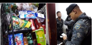 Itabirito: homem furta mais de R$ 700 em produtos no Farid Praia e é preso pela GM Mercadorias furtadas e recuperadas e "suspeito" detido pela GM - Foto enviada ao Radar Geral